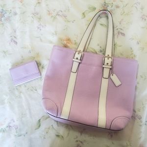 Lavender Coach purse with matching wallet